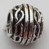 European Style Beads  Zinc Alloy Jewelry Findings Lead-free, 8x10mm Hole:5mm, Sold by Bag