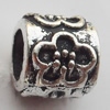 European Style Beads  Zinc Alloy Jewelry Findings Lead-free, 8x9mm Hole:5.5mm, Sold by Bag