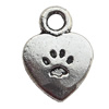 Pendant Zinc Alloy Jewelry Findings Lead-free, Heart 8.5x12mm, Sold by Bag