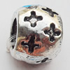 European Style Beads  Zinc Alloy Jewelry Findings Lead-free, 8x11mm Hole:5.5mm, Sold by Bag