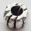 European Style Beads  Zinc Alloy Jewelry Findings Lead-free, 12mm Hole:5mm, Sold by Bag