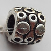 European Style Beads  Zinc Alloy Jewelry Findings Lead-free, 8x10mm Hole:5mm, Sold by Bag