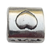 European Style Beads  Zinc Alloy Jewelry Findings Lead-free, Square 10x10mm Hole:5mm, Sold by Bag