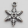 Pendant Zinc Alloy Jewelry Findings Lead-free, Snow 13x18mm, Sold by Bag