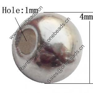 Bead Zinc Alloy Jewelry Findings Lead-free, Round 4mm Hole:1mm, Sold by Bag