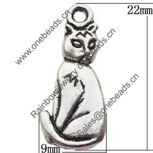 Pendant Zinc Alloy Jewelry Findings Lead-free, Animal 9x22mm, Sold by Bag