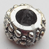 European Style Beads  Zinc Alloy Jewelry Findings Lead-free, 11mm Hole:5mm, Sold by Bag