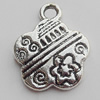 Pendant Zinc Alloy Jewelry Findings Lead-free, Flower 12x15mm Hole:2mm, Sold by Bag