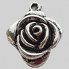 Pendant Zinc Alloy Jewelry Findings Lead-free, Flower 22x26mm Hole:2mm, Sold by Bag