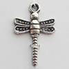 Pendant Zinc Alloy Jewelry Findings Lead-free, Dragonfly 14x22mm Hole:2mm, Sold by Bag