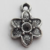 Pendant Zinc Alloy Jewelry Findings Lead-free, Flower 10x14mm Hole:2mm, Sold by Bag