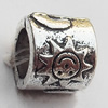 European Style Beads  Zinc Alloy Jewelry Findings Lead-free, 8x9mm Hole:6mm, Sold by Bag
