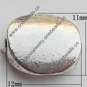 Bead Zinc Alloy Jewelry Findings Lead-free, 12x11mm Hole:1.5mm, Sold by Bag