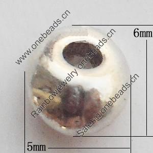 Bead Zinc Alloy Jewelry Findings Lead-free, 5x6mm Hole:1.5mm, Sold by Bag