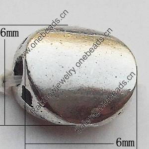 Bead Zinc Alloy Jewelry Findings Lead-free, 6mm Hole:1mm, Sold by Bag