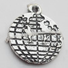 Pendant Zinc Alloy Jewelry Findings Lead-free, Flat Round 13x16mm Hole:1.5mm, Sold by Bag