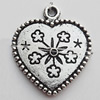 Pendant Zinc Alloy Jewelry Findings Lead-free, Heart 23x26mm Hole:2mm, Sold by Bag