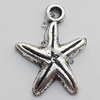 Pendant Zinc Alloy Jewelry Findings Lead-free, Star 13x17mm Hole:2mm, Sold by Bag