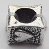 European Style Beads Zinc Alloy Jewelry Findings Lead-free, Cube 8mm Hole:5mm, Sold by Bag