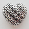 Bead Zinc Alloy Jewelry Findings Lead-free, Heart 9x10mm Hole:1.5mm, Sold by Bag