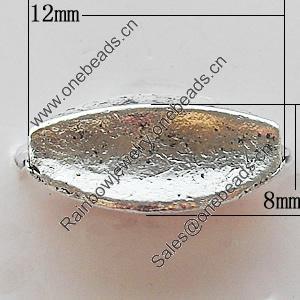 Bead Zinc Alloy Jewelry Findings Lead-free, Faceted Oval 12x8mm Hole:1mm, Sold by Bag