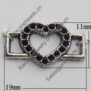 Connectors Zinc Alloy Jewelry Findings Lead-free, 19x11mm, Sold by Bag
