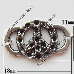 Connectors Zinc Alloy Jewelry Findings Lead-free, 18x11mm, Sold by Bag