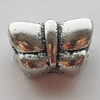 European Style Beads Zinc Alloy Jewelry Findings Lead-free, Butterfly 13x8mm Hole:4mm, Sold by Bag