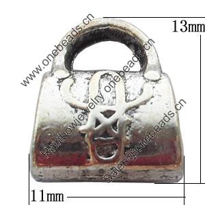European Style Beads Zinc Alloy Jewelry Findings Lead-free, Lock 11x13mm Hole:4mm, Sold by Bag