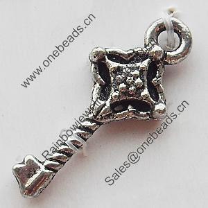 Pendant Zinc Alloy Jewelry Findings Lead-free, Key 8x20mm Hole:2mm, Sold by Bag