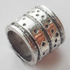 European Style Beads Zinc Alloy Jewelry Findings Lead-free, Column 8x9mm Hole:7mm, Sold by Bag