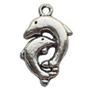 Pendant Zinc Alloy Jewelry Findings Lead-free, Dolphin 14x22mm Hole:2mm, Sold by Bag
