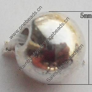 Beads Zinc Alloy Jewelry Findings Lead-free, Round 5mm Hole:1mm, Sold by Bag