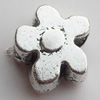 European Style Beads Zinc Alloy Jewelry Findings Lead-free, Flower 10x12mm Hole:4mm, Sold by Bag