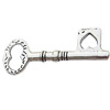 Pendant Zinc Alloy Jewelry Findings Lead-free, Key 10x34mm, Sold by Bag