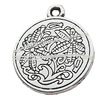 Pendant Zinc Alloy Jewelry Findings Lead-free, Flat Round 20x33mm Hole:2mm, Sold by Bag