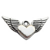 Pendant Zinc Alloy Jewelry Findings Lead-free, Wing 25x11mm Hole:1.5mm, Sold by Bag