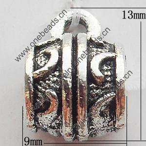 Pendant Zinc Alloy Jewelry Findings Lead-free, 9x13mm, Sold by Bag