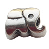 European Style Beads Zinc Alloy Jewelry Findings Lead-free, Elephant 10x8mm Hole:5mm, Sold by Bag