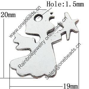 Pendant Zinc Alloy Jewelry Findings Lead-free, 19x20mm Hole:1.5mm, Sold by Bag