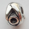 European Style Beads Zinc Alloy Jewelry Findings Lead-free, 7x10mm Hole:6mm, Sold by Bag
