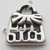 Pendant Zinc Alloy Jewelry Findings Lead-free, 9x9mm, Sold by Bag