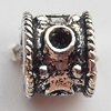 European Style Beads Zinc Alloy Jewelry Findings Lead-free, 7x9mm Hole:5mm, Sold by Bag