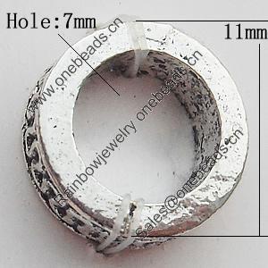 European Style Beads Zinc Alloy Jewelry Findings Lead-free, 11mm Hole:7mm, Sold by Bag