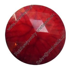 Resin Cabochons, No-Hole Jewelry findings, Faceted Round, 25mm, Sold by Bag