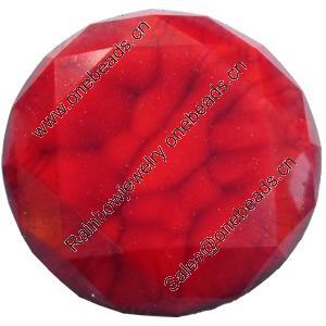 Resin Cabochons, No-Hole Jewelry findings, Faceted Round, 30mm, Sold by Bag