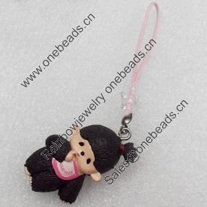 Mobile Decoration, 23x34mm, Chain Length:about 2-inch, Sold by PC