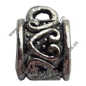 Pendant Zinc Alloy Jewelry Findings Lead-free, 6x11mm Hole:2mm, Sold by Bag