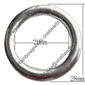 Donut Zinc Alloy Jewelry Findings Lead-free, O:28mm I:20mm, Sold by Bag
