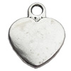 Pendant Zinc Alloy Jewelry Findings Lead-free, Heart, 15x19mm Hole:3mm, Sold by Bag